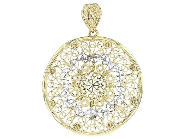 18K Yellow Gold Over Sterling Silver Filigree Enhancer