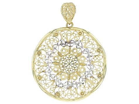 18K Yellow Gold Over Sterling Silver Filigree Enhancer