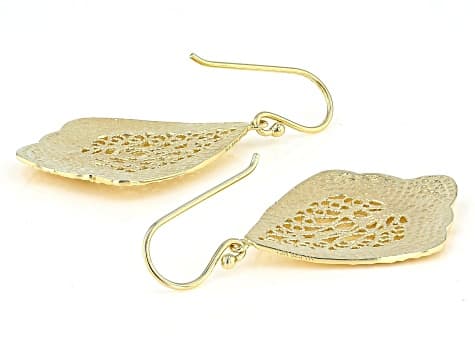 18K Yellow Gold Over Sterling Silver Dangle Earrings