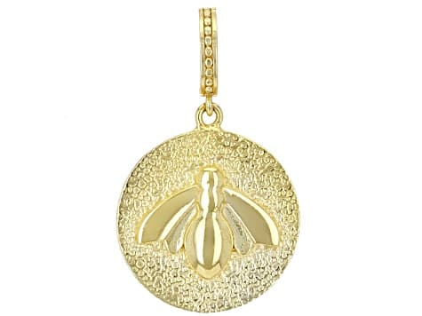 18k Yellow Gold Over Sterling Silver Bee Enhancer Pendant
