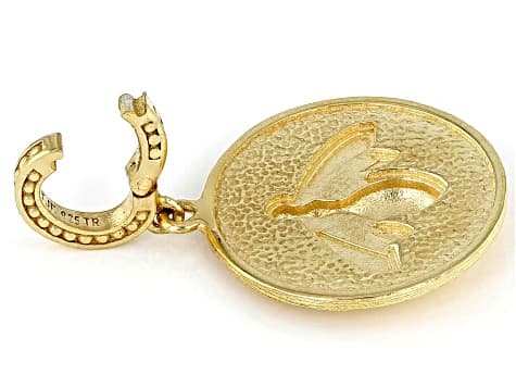 18k Yellow Gold Over Sterling Silver Bee Enhancer Pendant