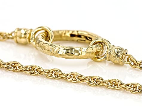 18K Yellow Gold Over Sterling Silver 3mm Rope Chain 22" Necklace