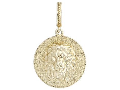 18k Yellow Gold Over Sterling Silver Lion Enhancer Pendant