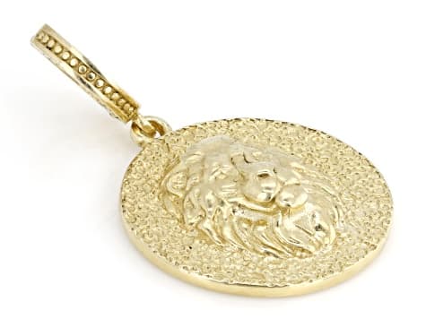 18k Yellow Gold Over Sterling Silver Lion Enhancer Pendant