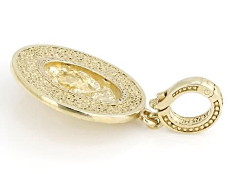18k Yellow Gold Over Sterling Silver Lion Enhancer Pendant