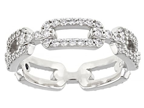 White Cubic Zirconia Platineve Paperclip Ring 1.54ctw