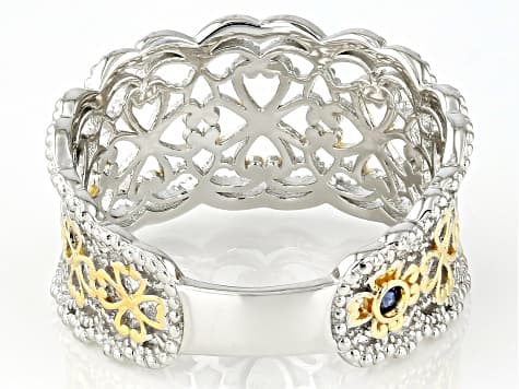 Platineve® And 18k Yellow Gold Over Sterling Silver Ring