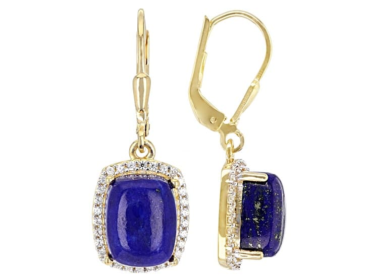 Blue Lapis Lazuli 18k Yellow Gold Over Sterling Silver Earrings 0.46ctw