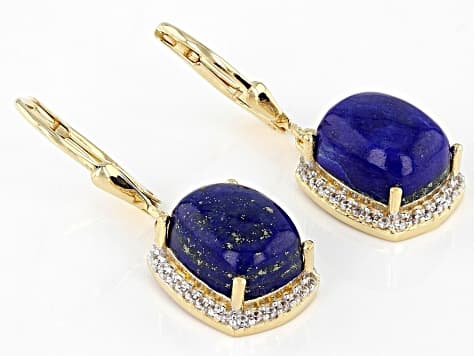 Blue Lapis Lazuli 18k Yellow Gold Over Sterling Silver Earrings 0.46ctw