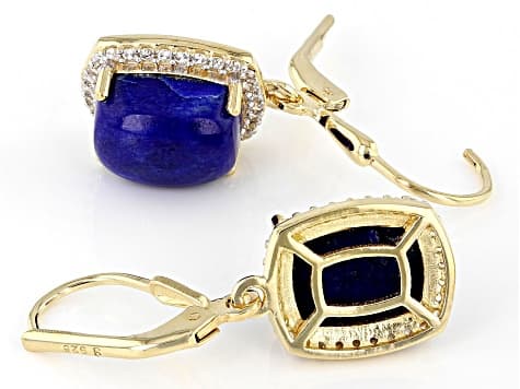 Blue Lapis Lazuli 18k Yellow Gold Over Sterling Silver Earrings 0.46ctw