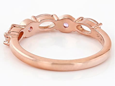 Peach Morganite 18k Rose Gold Over Sterling Silver Ring 0.58ctw