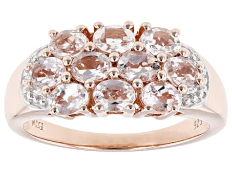 Peach Morganite 18k Rose Gold Over Sterling Silver Ring 1.33ctw