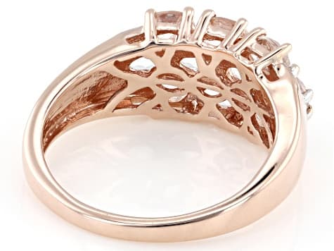 Peach Morganite 18k Rose Gold Over Sterling Silver Ring 1.33ctw