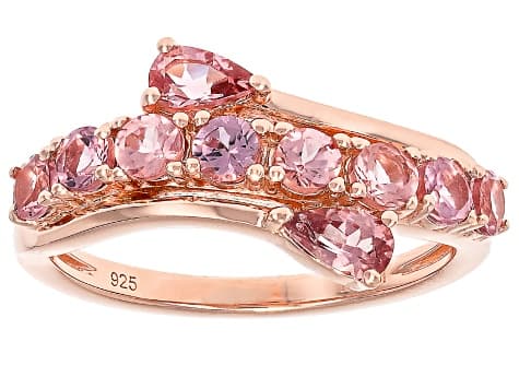 Color Shift Garnet 18k Rose Gold Over Sterling Silver Ring 1.39ctw