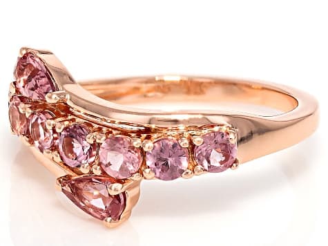 Color Shift Garnet 18k Rose Gold Over Sterling Silver Ring 1.39ctw
