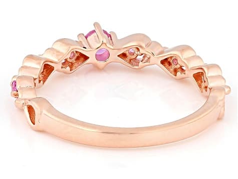 Pink Lab Created Sapphire 18k Rose Gold Over Sterling Silver Ring 0.19ctw