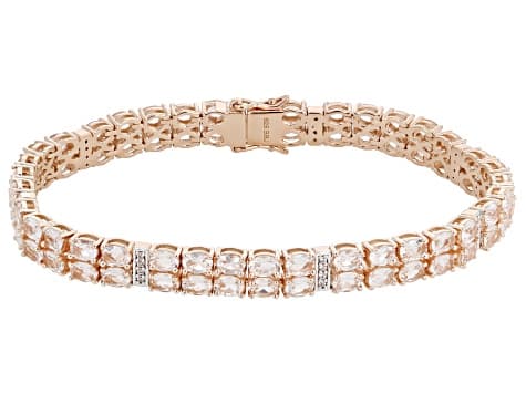 Peach Morganite 18K Rose Gold Over Sterling Silver Bracelet 10.29ctw