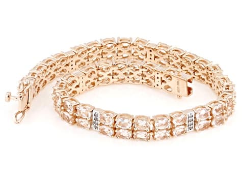 Peach Morganite 18K Rose Gold Over Sterling Silver Bracelet 10.29ctw