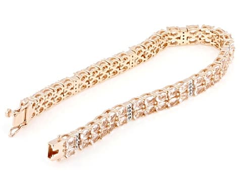 Peach Morganite 18K Rose Gold Over Sterling Silver Bracelet 10.29ctw