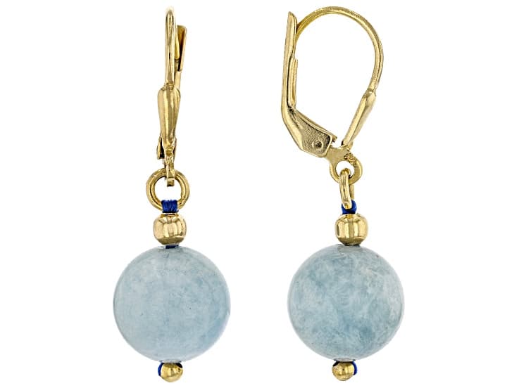 Dreamy Aquamarine 18K Yellow Gold Over Sterling Silver Earrings