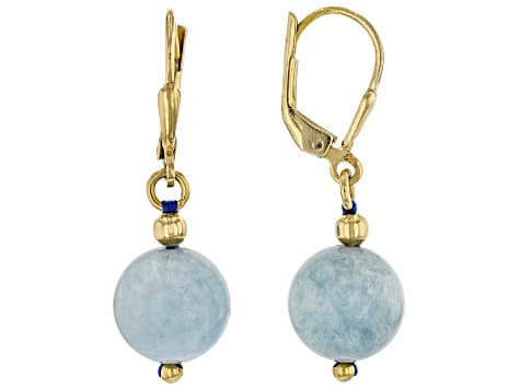 Dreamy Aquamarine 18K Yellow Gold Over Sterling Silver Earrings