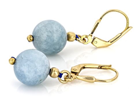 Dreamy Aquamarine 18K Yellow Gold Over Sterling Silver Earrings
