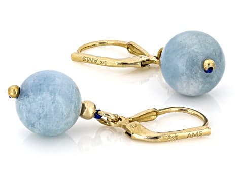Dreamy Aquamarine 18K Yellow Gold Over Sterling Silver Earrings