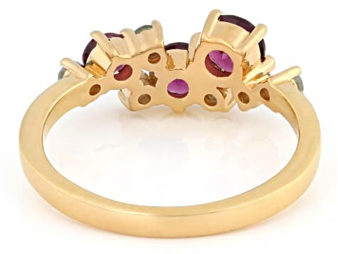 Grape Color Garnet 18K Yellow Gold Over Sterling Silver Ring 1.03ctw