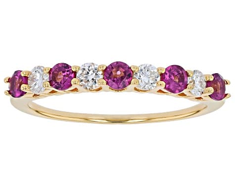 Grape Color Garnet 18k Yellow Gold Over Sterling Silver Band Ring 0.60ctw