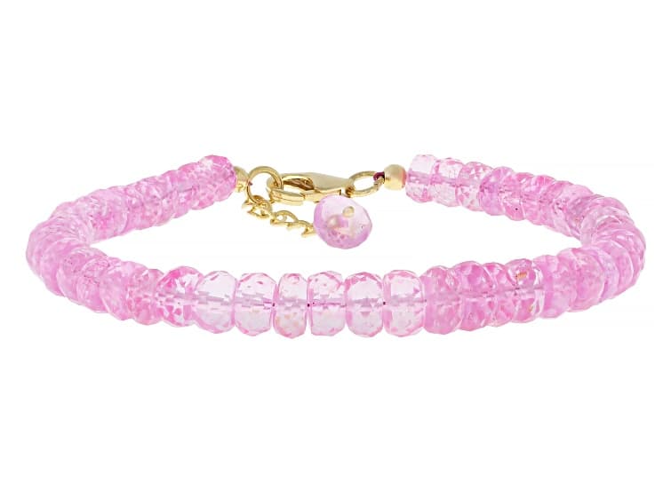 Pink Topaz 18K Yellow Gold Over Sterling Silver Bracelet
