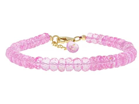 Pink Topaz 18K Yellow Gold Over Sterling Silver Bracelet