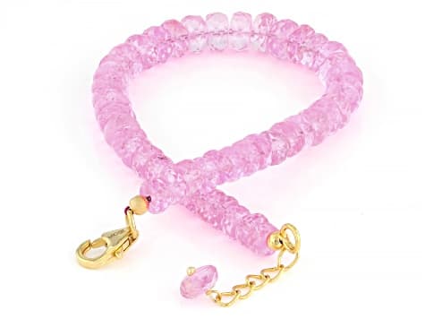 Pink Topaz 18K Yellow Gold Over Sterling Silver Bracelet