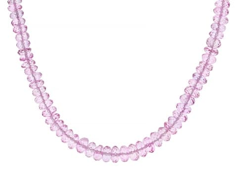 Pink Topaz 18K Yellow Gold Over Sterling Silver Beaded Necklace