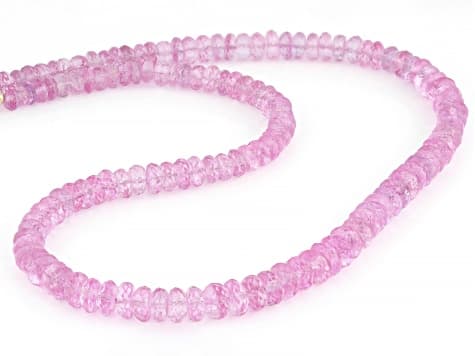 Pink Topaz 18K Yellow Gold Over Sterling Silver Beaded Necklace