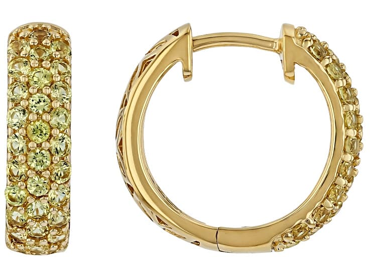 Yellow Sapphire 18K Yellow Gold Over Sterling Silver Hoop Earrings 0.81ctw