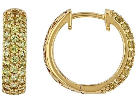 Yellow Sapphire 18K Yellow Gold Over Sterling Silver Hoop Earrings 0.81ctw