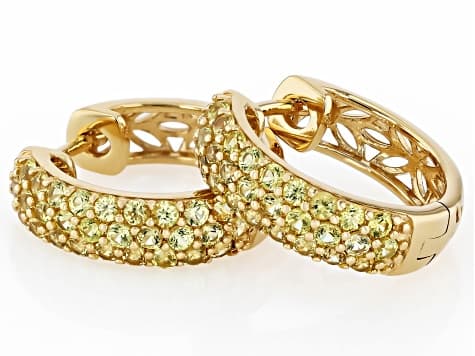 Yellow Sapphire 18K Yellow Gold Over Sterling Silver Hoop Earrings 0.81ctw