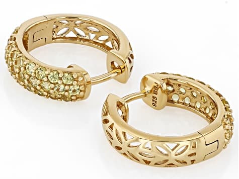 Yellow Sapphire 18K Yellow Gold Over Sterling Silver Hoop Earrings 0.81ctw