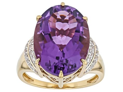 Canela Amethyst 18k Yellow Gold Over Sterling Silver Ring 10.90ctw