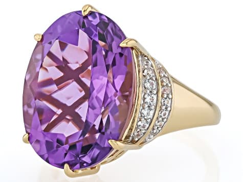 Canela Amethyst 18k Yellow Gold Over Sterling Silver Ring 10.90ctw