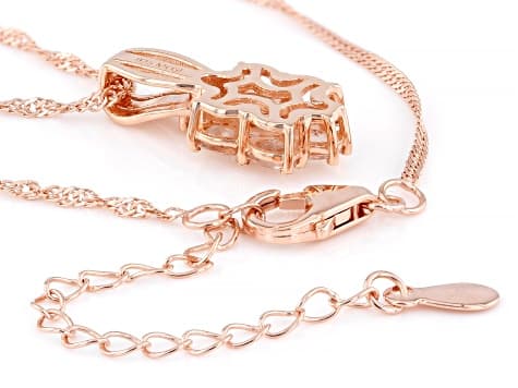 Peach Morganite Pendant With 18k Rose Gold Over Sterling Silver Pendant With Chain 0.89ctw