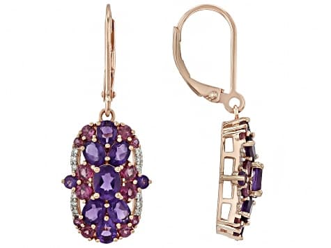 Purple Canela Amethyst 18k Rose Gold Over Silver Ring 3.15ct