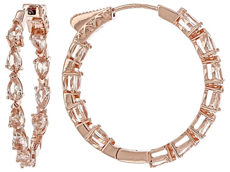 Peach Morganite 18k Rose Gold Over Sterling Silver Earrings 2.84ctw