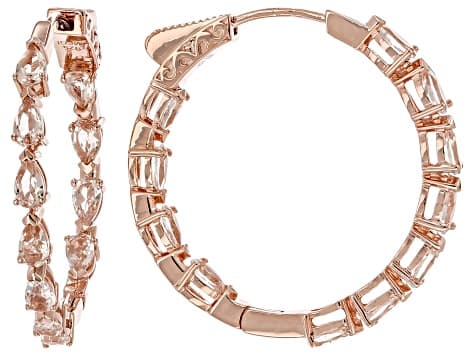 Peach Morganite 18k Rose Gold Over Sterling Silver Earrings 2.84ctw