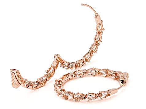 Peach Morganite 18k Rose Gold Over Sterling Silver Earrings 2.84ctw