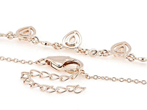 Peach Morganite With White Zircon 18k Rose Gold Over Sterling Silver Necklace 1.60ctw