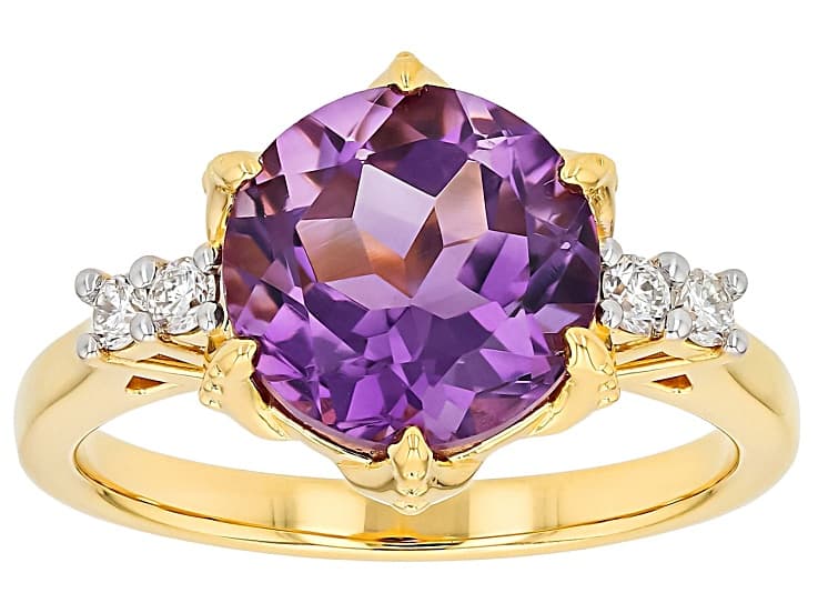 Canela Amethyst 18k Yellow Gold Over Sterling Silver Ring 3.05ctw