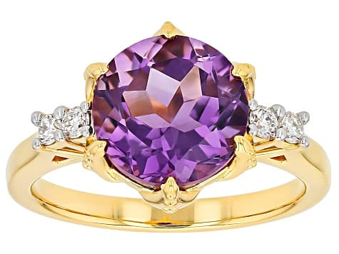 Canela Amethyst 18k Yellow Gold Over Sterling Silver Ring 3.05ctw