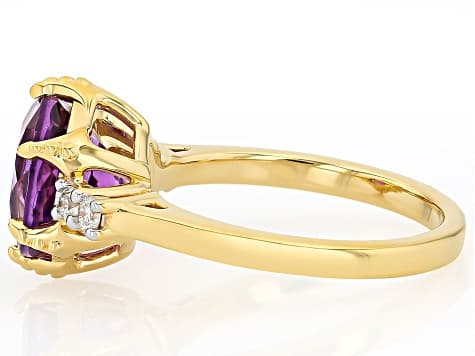Canela Amethyst 18k Yellow Gold Over Sterling Silver Ring 3.05ctw