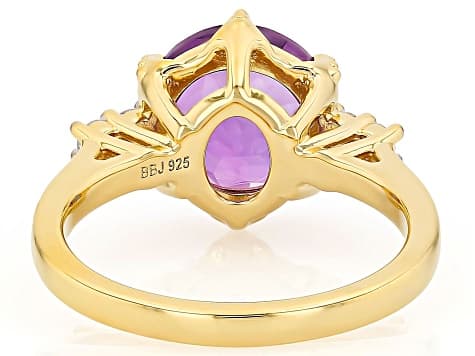 Canela Amethyst 18k Yellow Gold Over Sterling Silver Ring 3.05ctw